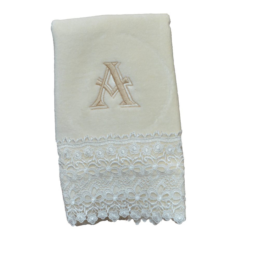 Finger Tip Embroidered Initial Towels set of 2 – Peradi Home and Baby Corp.