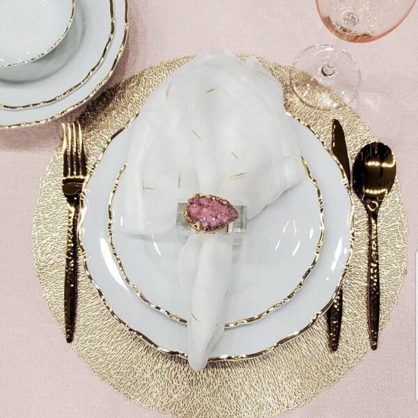 Sparkle Napkins Available colors IVORY-GOLD/WHITE-SILVER Set of 4