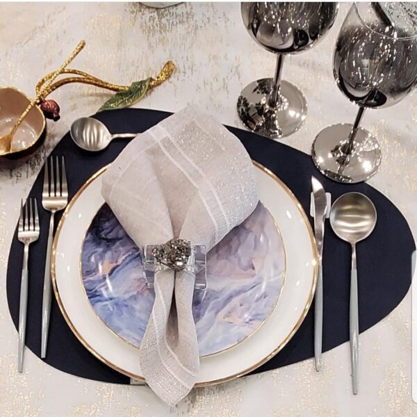 Odessa Napkins Available colors WHITE-SILVER/BEIGE-SILVER