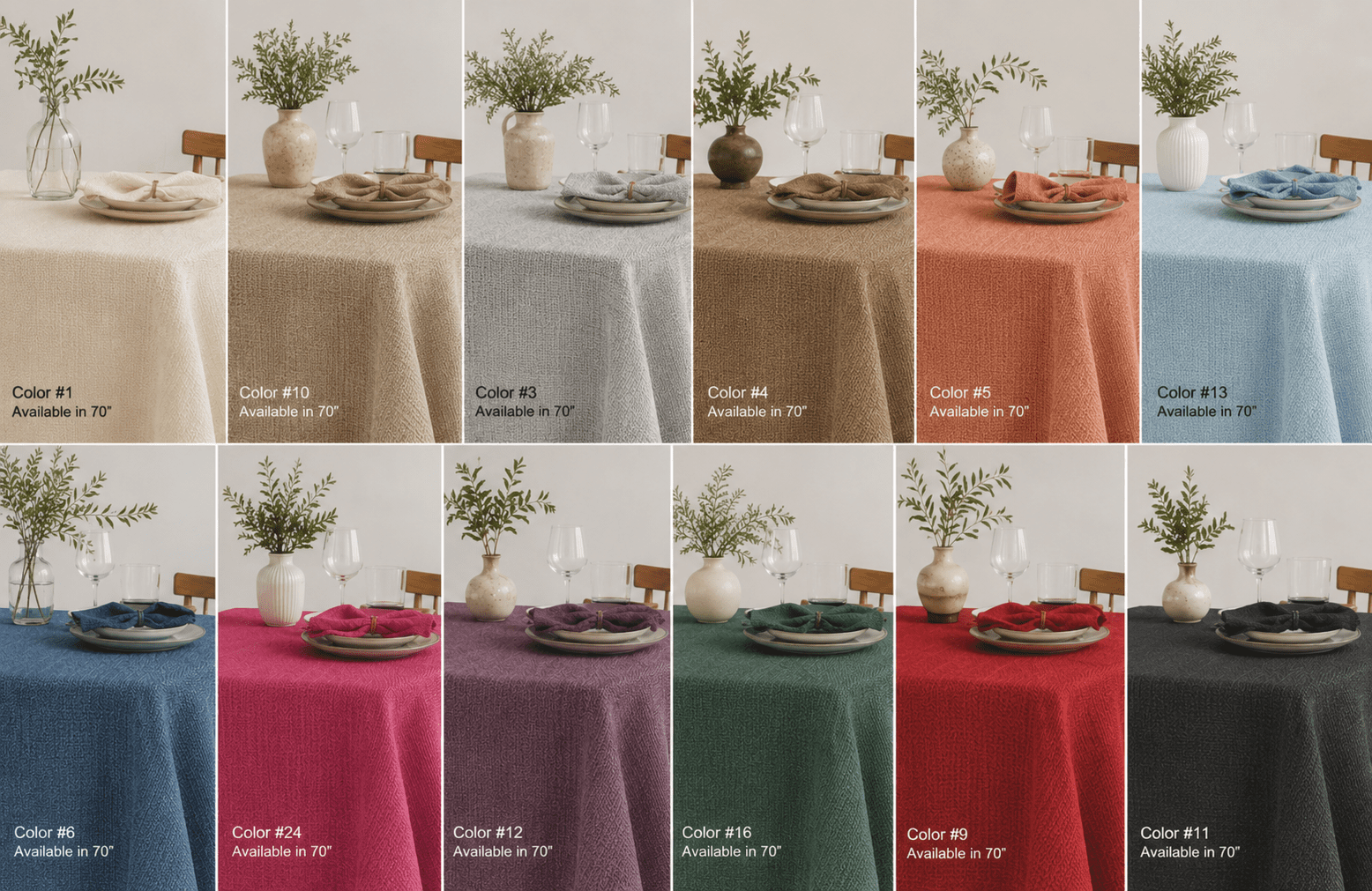 Burlap Tablecloth (11 Colors)